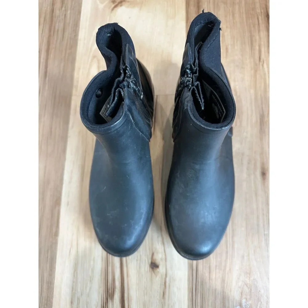 Bogs Auburn Rubber Chelsea Boots Black Waterproof Size 6